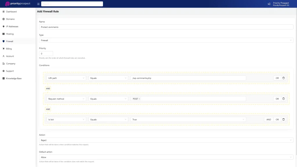 Our IP addresses are protected by our cloud firewall