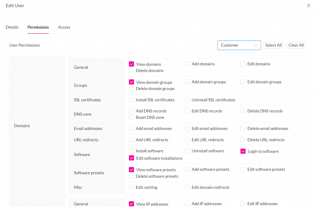 User Permissions