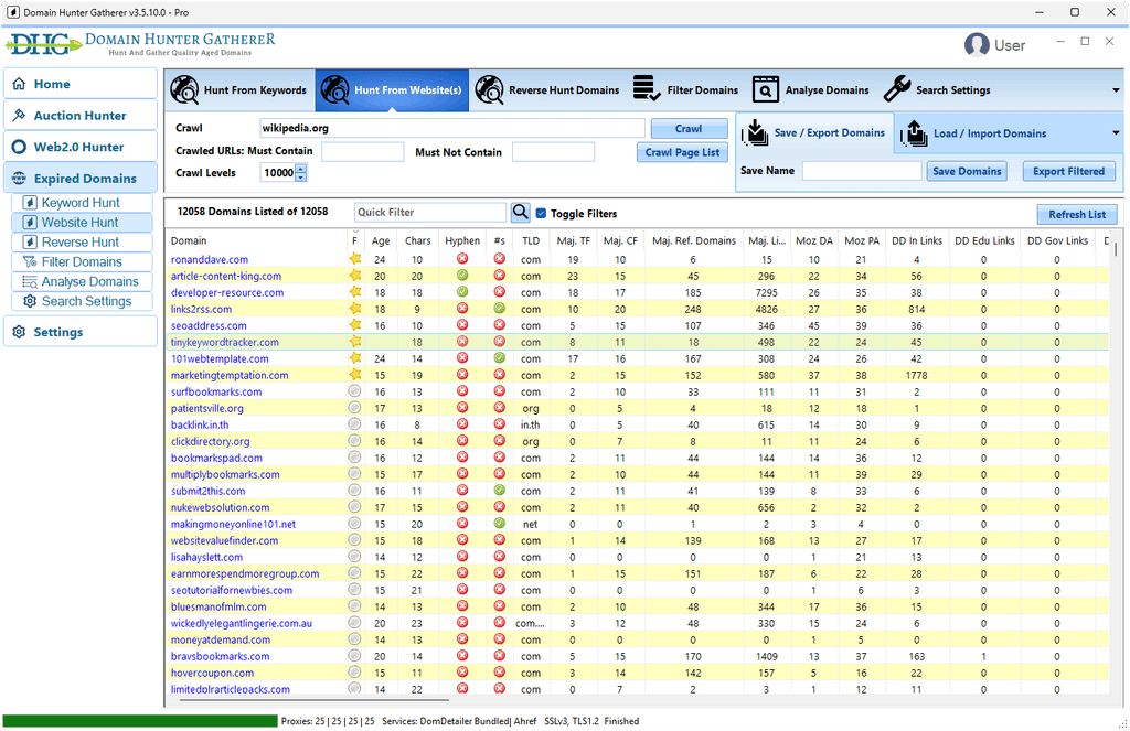 Expired Domains Domain Hunter Gatherer